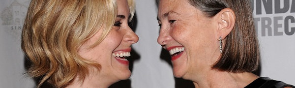 Actresses Sarah Paulson, left, and Cherry Jones attend the Roundabout Theatre Company's 2009 Spring gala at Roseland Ballroom, Monday, April 6, 2009 in New York. (AP Photo/Evan Agostini)